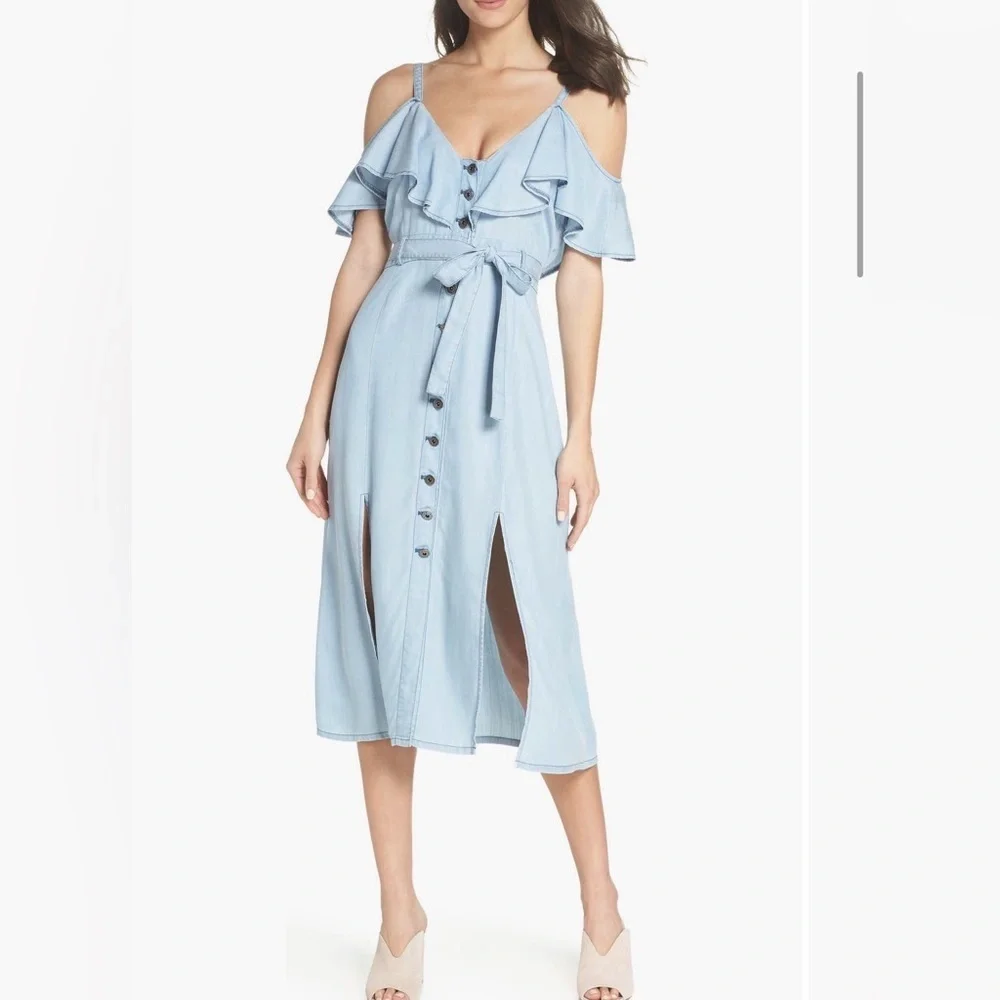 BB Dakota by Steve MaddenCaite Chambray Cold Shoulder Dress